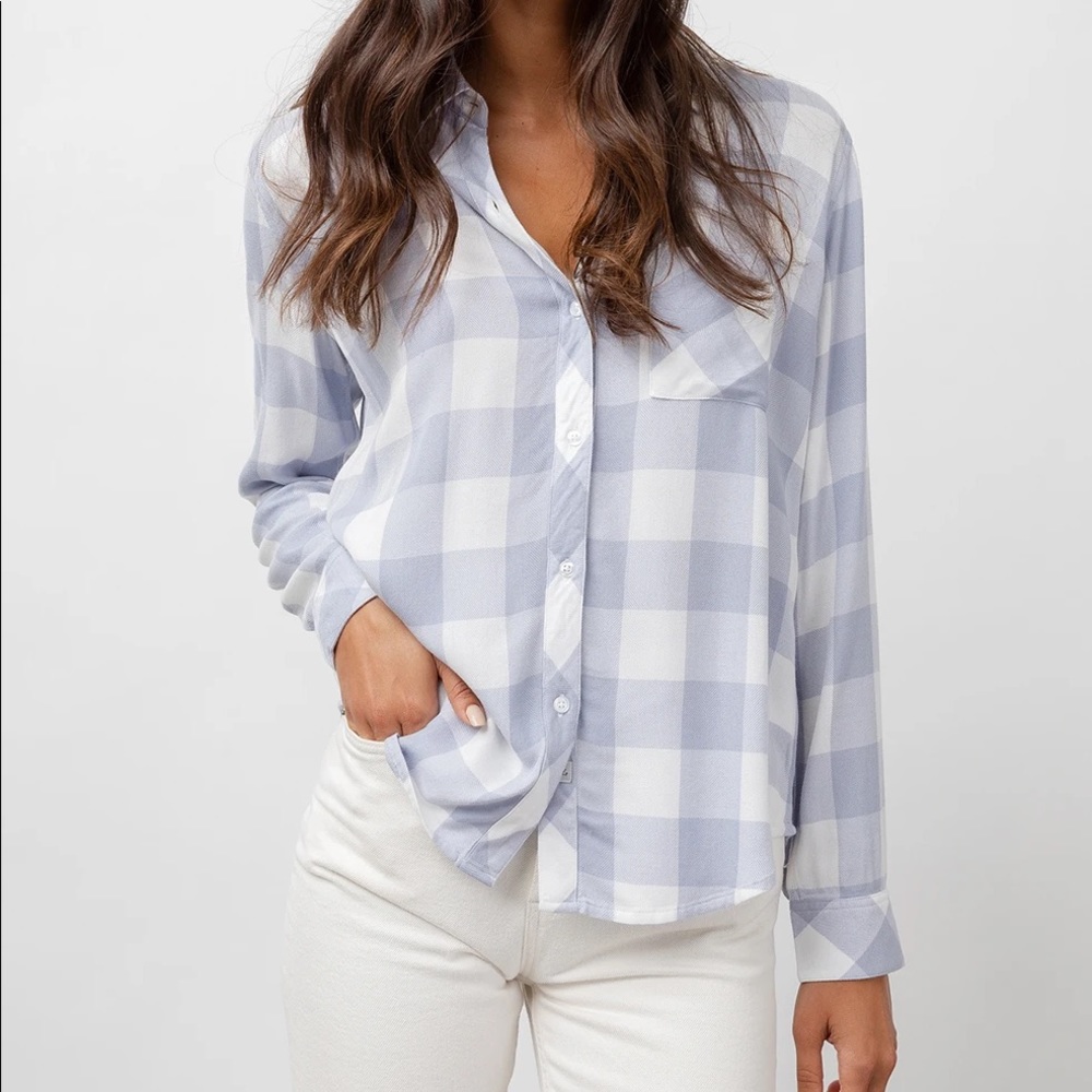 Rails Hunter Periwinkle/White shirt size XS
